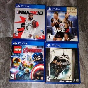 PS4 Game Bundle - NBA 2K18, UFC 2, LEGO Avengers, Batman: Return to Arkham
